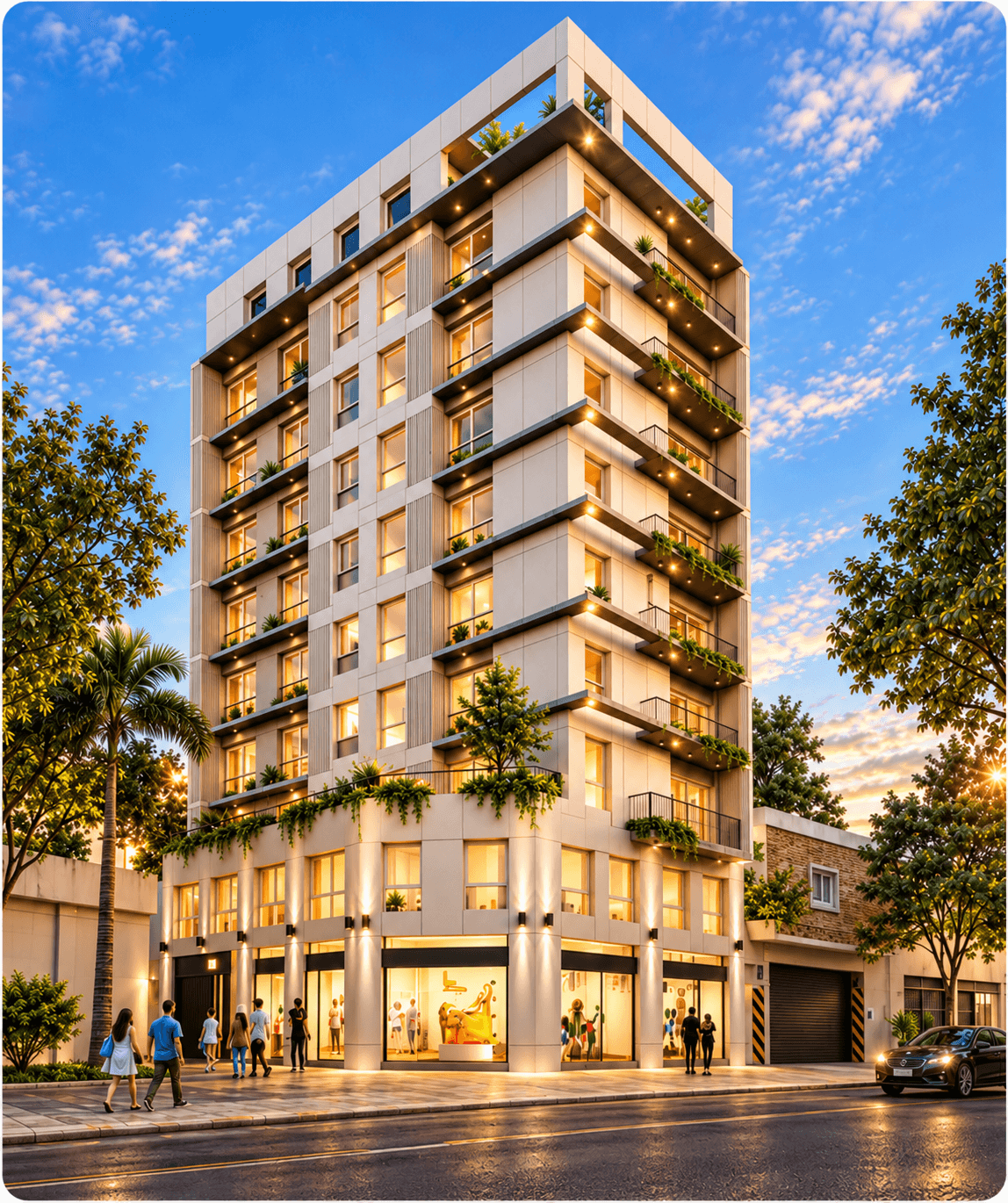 Render ilustrativo del edificio Av. Mitre 2959